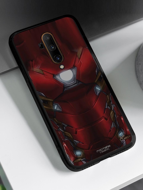 

macmerise Black & Red Ironman Printed Lumous LED OnePlus 7T Pro Back Case, Multi