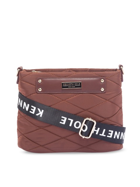 

Kenneth Cole Brown Colourblocked PU Bucket Sling Bag with Quilted