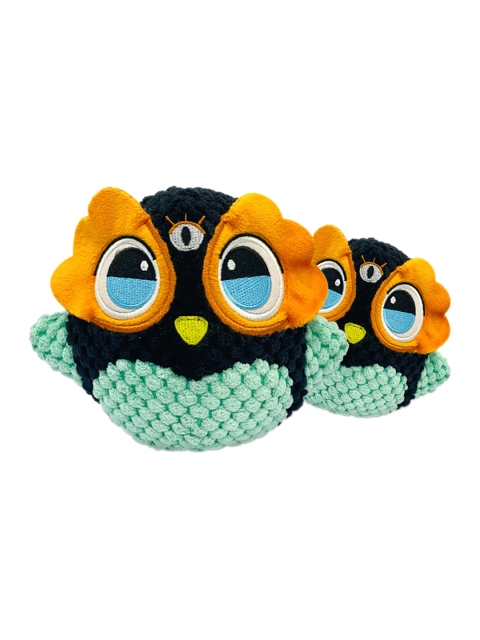 

Pawsindia Dogs Sea Green & Black Witty The Owl Toy