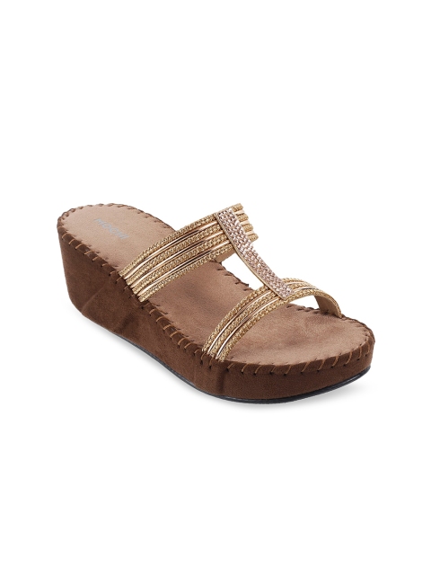 

Mochi Women Tan Embellished Open Toe Flats