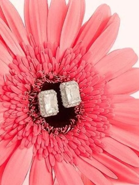 

SILBERRY 925 Sterling Silver Silver-Toned Rhodium-Plated Contemporary Studs Earrings