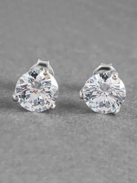 

SILBERRY Silver-Toned Contemporary Studs Earrings