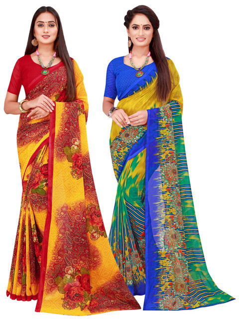 

Florence Pack Of 2 Pure Georgette Sarees, Blue