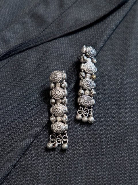 

creyons by mansi Silver-Toned Classic Drop Earrings