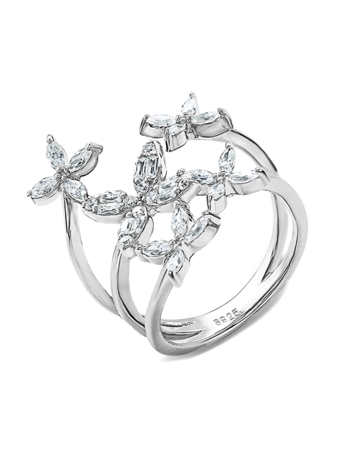 

SILBERRY Silver-Plated Petal Heaven Adjustable Ring