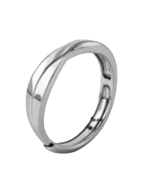 

SILBERRY 925 Sterling Silver Silver-Plated CZ-Studded Adjustable Finger Ring