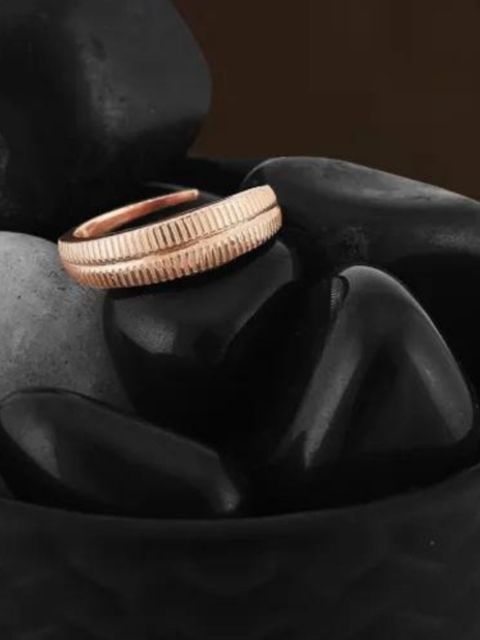 

SILBERRY Set Of 2 Rose Gold-Plated Adjustable Couple Finger Ring