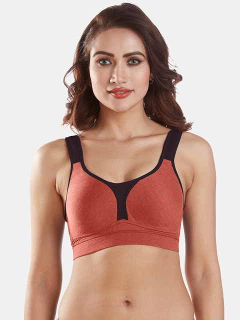 

Sonari Orange & Black Non-Wired Lightly Padded Sports Bra