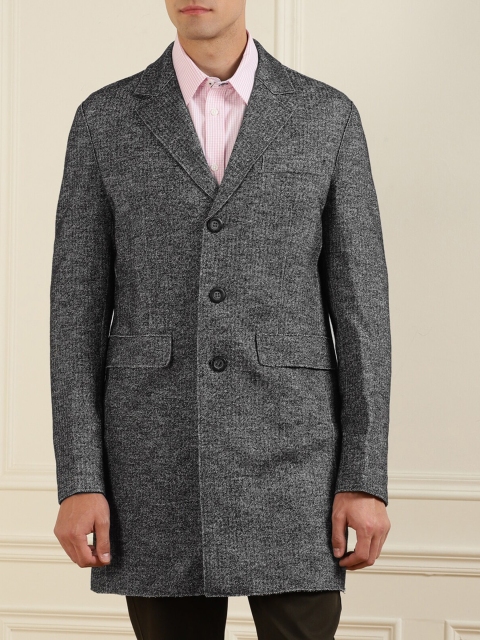 

Karl Lagerfeld Men Grey Regular Fit Overcoat