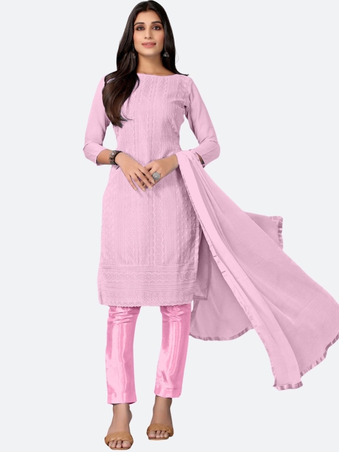 

Satrani Rose Chikankari Embroidered Unstitched Dress Material