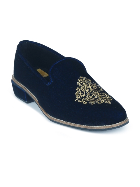 

HOUSE OF JUTTI Men Navy Blue Woven Design Slip-On Sneakers