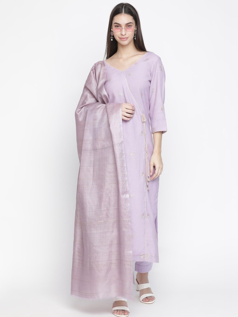 

SHINGORA Pink & Golden Unstitched Dress Material