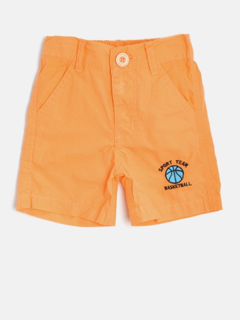 

Baby League Boys Orange Solid Shorts