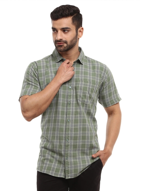 

V-Mart Men Green Tartan Checks Checked Casual Shirt