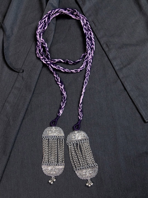 

creyons by mansi Purple & Violet Embellished Stole Necklace