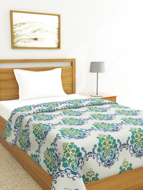

BIANCA Green & Blue Floral AC Room 150 GSM Single Bed Cotton Comforter
