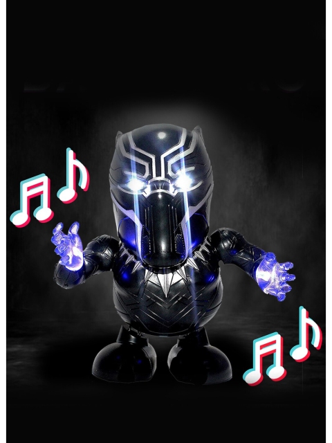 

WEMBLEY Kids Black & Silver-Coloured Dancing Superhero Figure Toy
