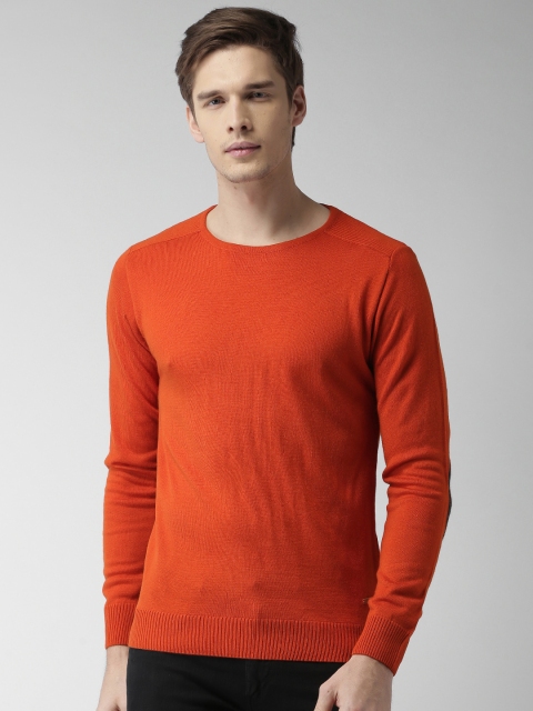 

Mast & Harbour Men Orange Solid Sweater