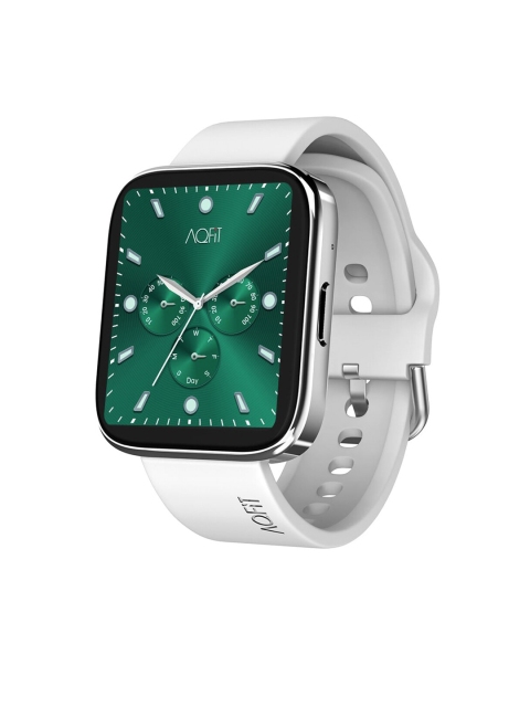 

AQFIT Silver & Green W9 Quad BT Calling Smart Watches, White