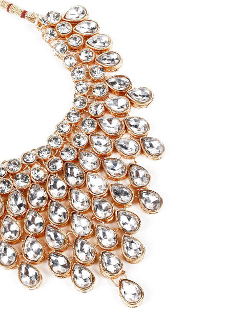 

ODETTE Gold-Toned Stone-Studded Jewellery Set