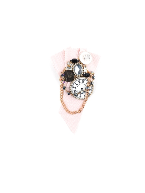 

ODETTE Women Grey & Pink Embellished Brooch