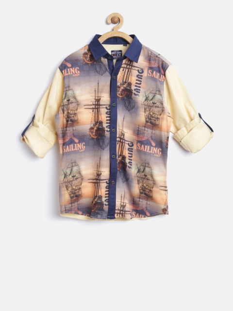 

Monte Carlo Boys Yellow Printed Casual Shirt