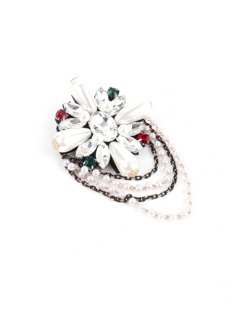 

ODETTE Women Black & White Brooch