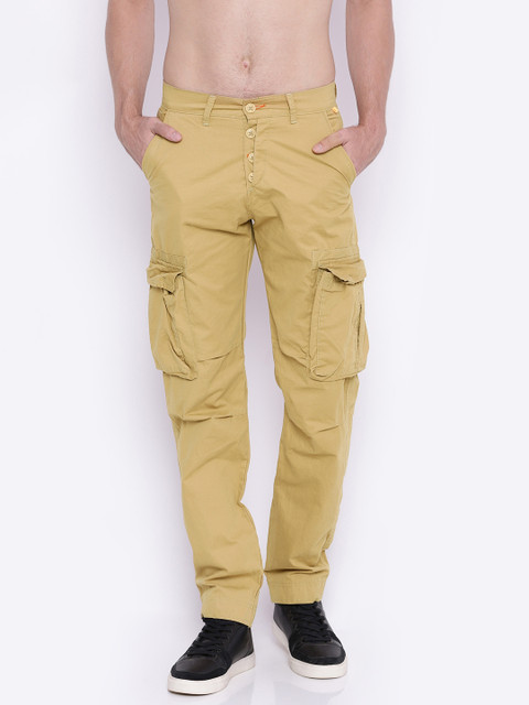 

Sports52 wear Men Khaki Solid Regular Fit Cargos