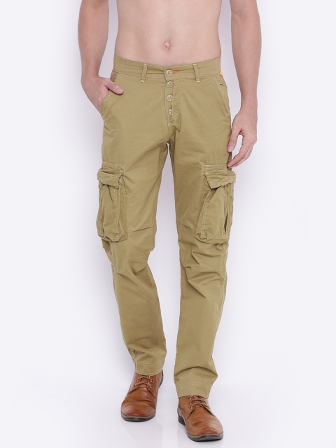 

Sports52 wear Men Khaki Solid Regular Fit Cargos