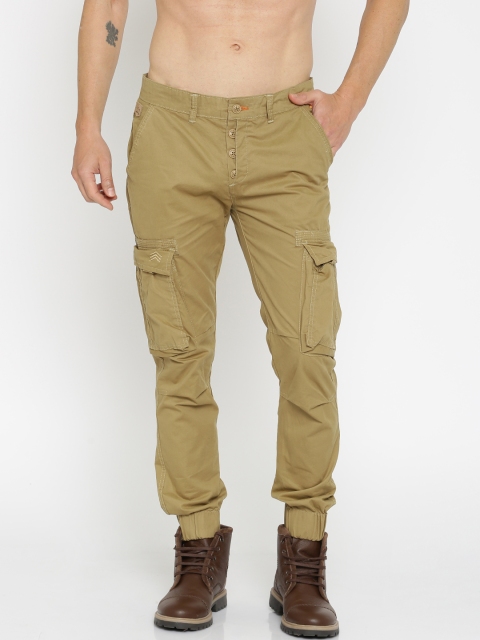 

Sports52 wear Men Khaki Solid Jogger Cargos