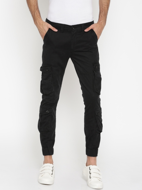 

Sports52 wear Men Black Regular Fit Solid Cargos