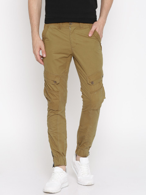 

Sports52 wear Men Khaki Regular Fit Solid Cargos