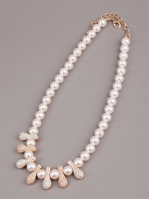 

ODETTE White & Gold-Toned Pearls Necklace