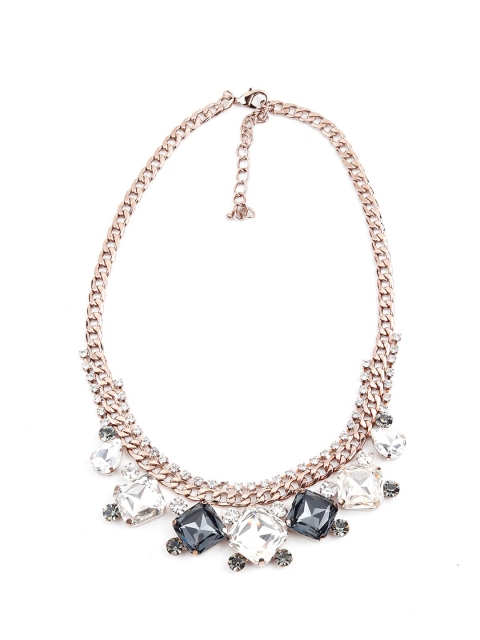 

ODETTE Gold-Toned & White Rhinestone Necklace