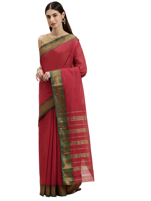 

Pavechas Red & Green Pure Cotton Venkatgiri Saree