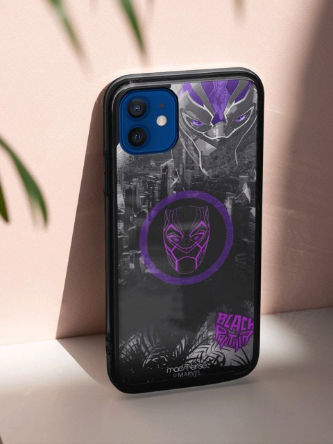 

macmerise Black & Purple King of Wakanda Printed iPhone 12 Mini Lumous LED Mobile case, Multi