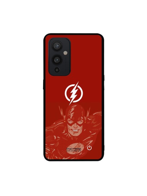 

macmerise Red & White Printed Fierce Flash Attack OnePlus 9 Lumous LED Back Case
