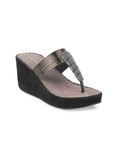 

Metro Grey Embellished Party Wedge Sandals
