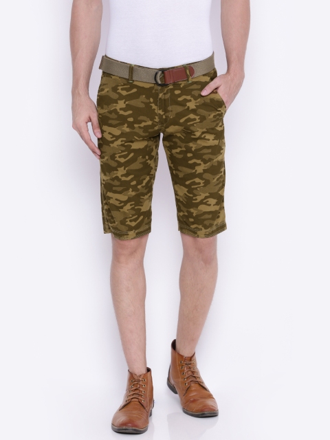 

Sports52 wear Men Khaki Printed Chino Shorts