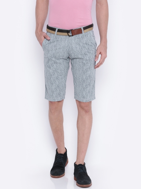 

Sports52 wear Men Grey & Blue Printed Regular Fit Chino Shorts