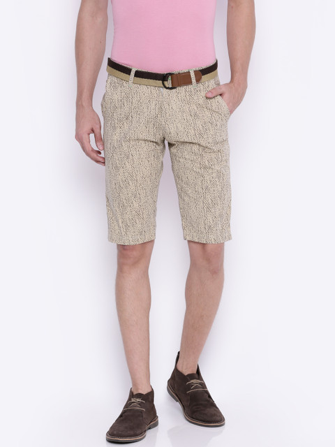

Sports52 Wear Cream & Brown Printed Chino Shorts