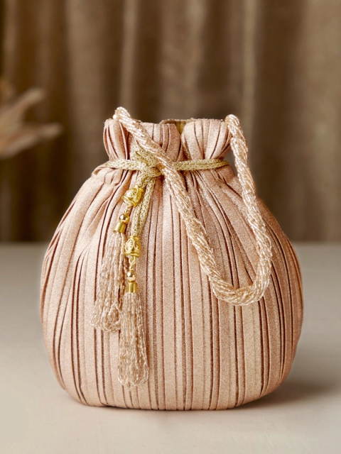 

Rubans Rose Gold Embellished Potli Clutch