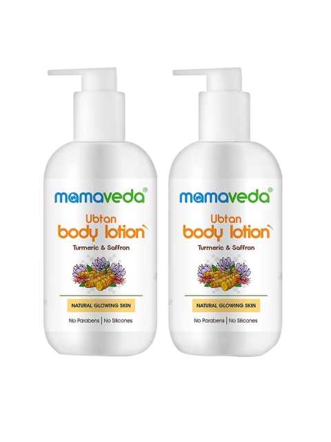 

Mamaveda Set of 2 Turmeric & Saffron Ubtan Body Lotion for Glowing Skin - 250 ml Each, White