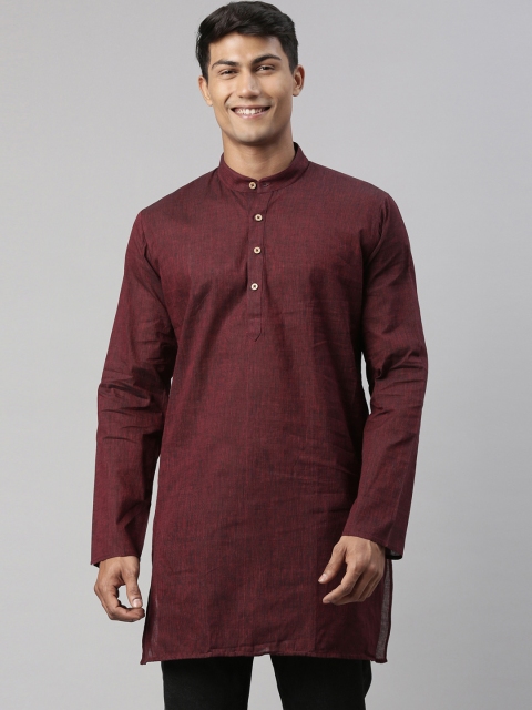 

TATTVA Men Coffee Brown Flared Sleeves Chikankari Kurta