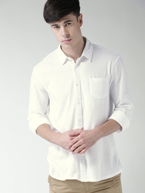 

Celio Men White Solid Casual Shirt
