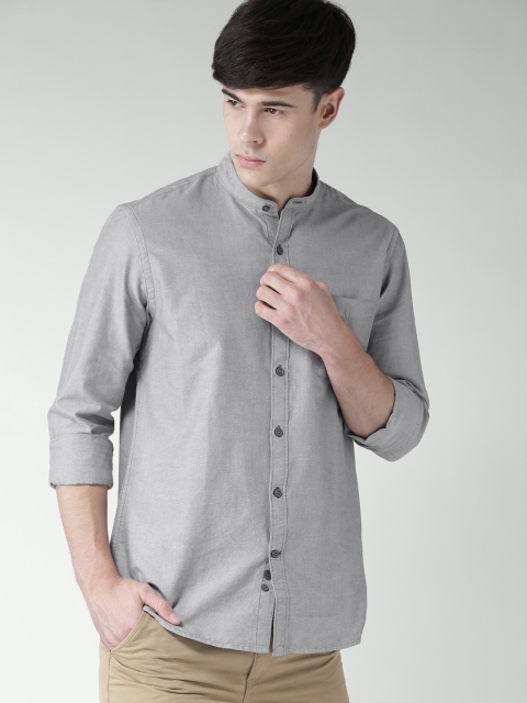 

Celio Men Grey Solid Casual Shirt