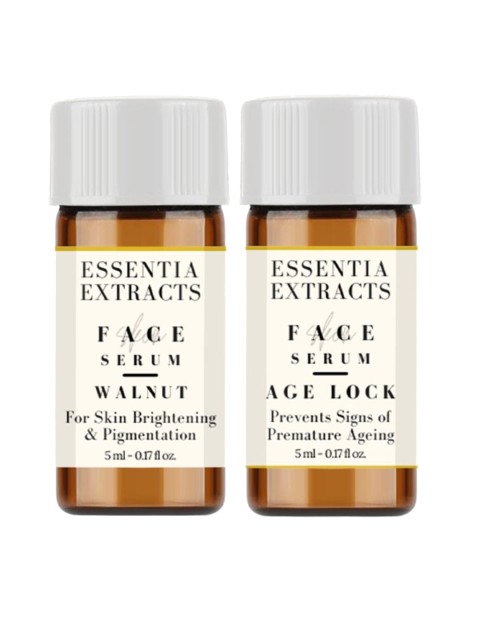 

ESSENTIA EXTRACTS Set of Walnut & Age Lock Face Serum - 5 ml Each, Off white