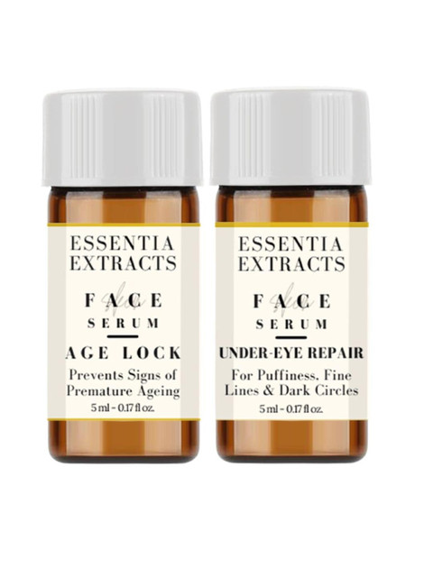 

ESSENTIA EXTRACTS Combo of Under-Eye Repair Serum & Age-Lock Face Serum - 5 ml Each, Brown