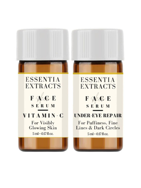 

ESSENTIA EXTRACTS Combo of Under-Eye Repair Serum & Vitamin C Face Serum - 5 ml Each, Brown
