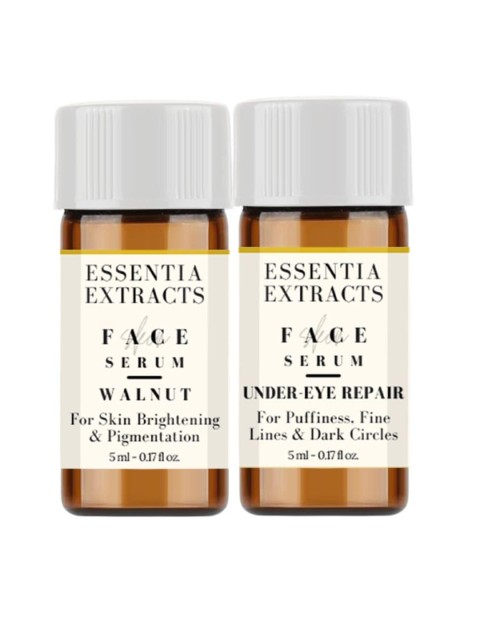 

ESSENTIA EXTRACTS Set of Walnut + Under Eye Repair Serum - 5 ml Each, Brown